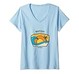 Esta ilustración original de Beach DZignLine de Banzai, la pipa en el impresionante océano Pacífico. Un diseño gráfico vintage, silueta de palmera, imagen de olas del océano y meme de playa para vacaciones, vacaciones de primavera o para disfrutar del surf, arena, sol y pesca.