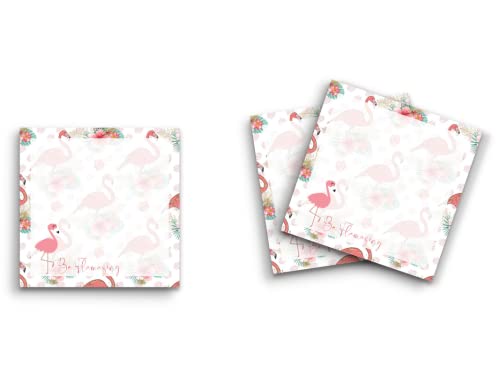 Notes adhésives flamant rose : 3 blocs de 50 feuilles humoristiques pour une papeterie créative