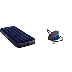 Intex Letto Gonfiabile, 64756, Blu‎, 191 X 76 X 25 Cm & 69611 - Pompa a Piede, Blu/Nero/Rosso