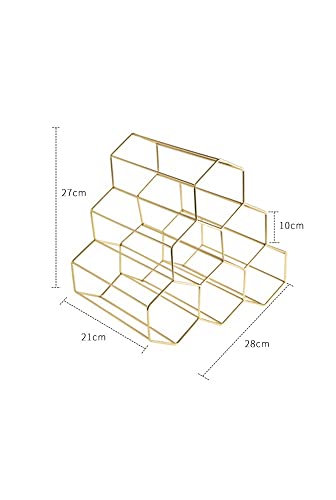 Soporte geométrico para botellas de vino, metal, 6 espacios miniatura 5