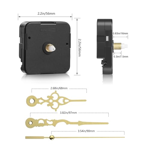 Mouvement d'horloge murale à quartz précis avec de longues aiguilles 90mm