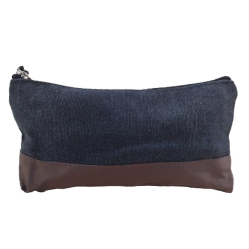 Estojo Escolar De Lápis Necessaire Viagem Jeans Preto