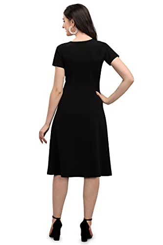 Image of PURVAJA Women's Fit & Flare Knee-Length Dress