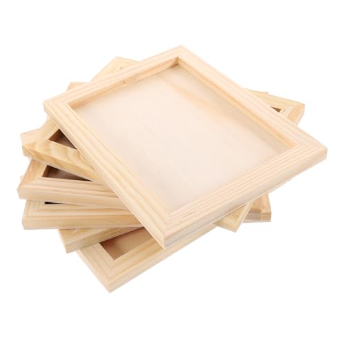 VICASKY Desk Decor Picture Frames 6pcs Wooden Craft Frames Diy Paintable for Boys and Girls