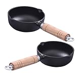 Warmhm 2 Stück Mini-Omelettpfanne antihaft pfanne bratpfanne gusseiserne pfanne Butterpfanne schmelztiegel Servierpfanne gusseiserne Saucenpfanne Mini-Pfanne kleine Pfanne Eisen Black