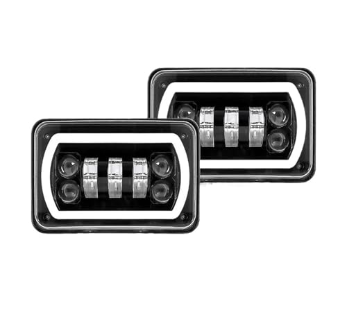 Phare Avant 4x6 Pouces pour Sortie Tout-Terrain et Long Trajet Nocturne en Camion