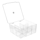 FIXOSHEE Boîte de Rangement Plastique avec Couvercle Transparent Organisateur à Comparti...