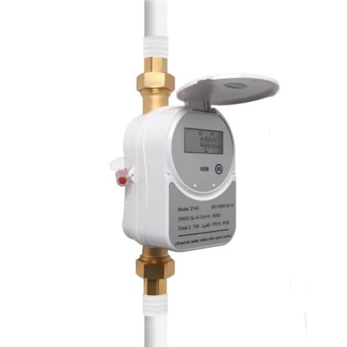 Smart Zigbee - Medidor de agua ultrasónico con válvula de 15/20/25 mm, monitoreo remoto, pantalla LCD, monitoreo del tiempo de uso, medición automática del consumo de flujo de agua y alarmas