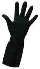 Heavy Duty Black Household Rubber Gloves - Large
