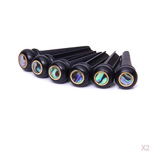 NIVAA 2x 6pcs Guitar Bridge End Pin Set For Acoustic Guitar Great Part-image-25
