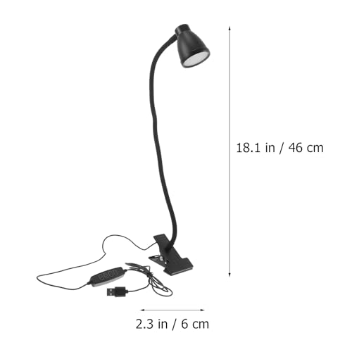 Lámpara de Mesa Noche Clip USB Negra para Lectura miniatura 3