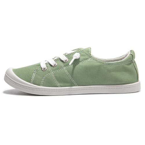 Image of Womens Slip On Shoes, Canvas Low Top Sneakers, Casual Classic Flat Shoes | Comfort Fashion Sneaker with Non Slip Rubber Outsole, Lightweight Tennis Shoes for Walking, Shopping, Picnic, Travel