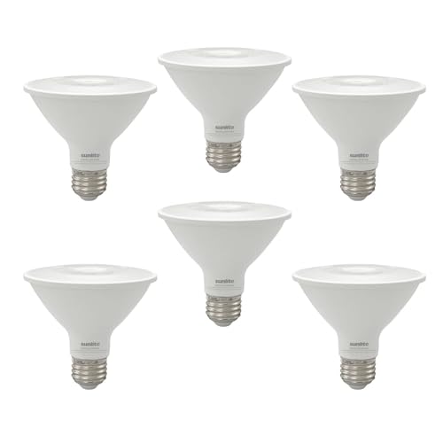 Sunlite LED PAR30 Reflector Light Bulb, 9 Watts (75W=), 750 Lumens, Medium E26 Base, 90 CRI, Dimmable, Floodlight, Title-20 Compliant, ETL Listed, 6 Count, 4000K Cool White