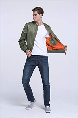 Image of CORIRESHA Mens NASA Embroidery Badge Slim Fit Bomber Jackets Zipper Windbreaker