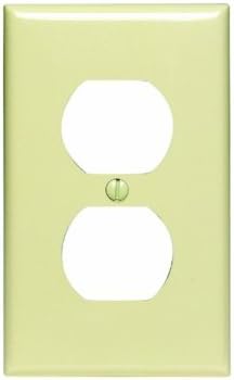 Leviton 80703-I 1-Gang Duplex Device Receptacle Wallplate, Standard Size, Thermoplastic Nylon, Device Mount, Ivory, 20-Pack