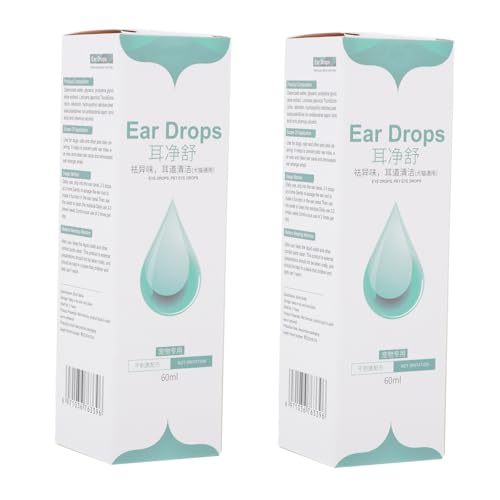 TOYANDONA Nettoyant pour Oreilles de Chien et Chat 2 Bouteilles 60ml Gouttes Auriculaires Légères Éliminent Odeurs Soin des Oreilles