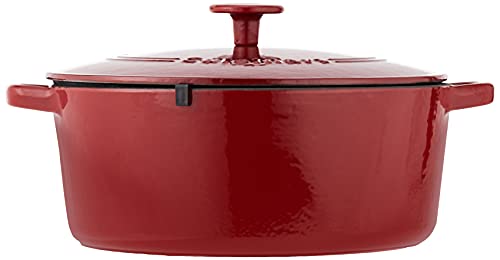 Image of Cuisinart CI670-30CR Chef's Classic Enameled Cast Iron 7-Quart Round Covered Casserole, Cardinal Red