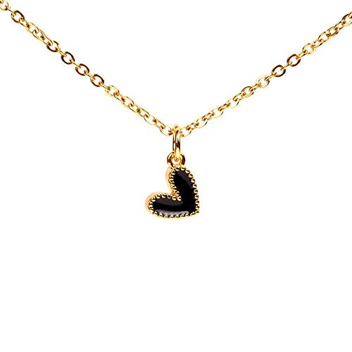 Collier pendentif coeur rouge raffiné avec cordon noir chic et finitions mode