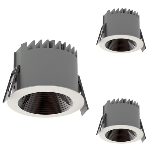 KUYBTU 3/4 Inch Led Recessed Lighting 3 Pack, Baffle Trim,