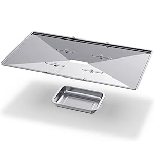 Geesta Grill Grease Tray Set, Stainless Steel Grill Replacement Parts, 24″ – 27″ Adjustable Grill Drip Pans Fit for Gas Grill from Dyna Glo, Nexgrill, Backyard Grill, Expert, BHG, Kenmore and More