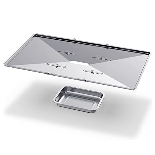 Geesta Grill Grease Tray Set, Stainless Steel Grill Replacement Parts, 24" - 27" Adjustable Grill Drip Pans Fit for Gas Grill from Dyna Glo, Nexgrill, Backyard Grill, Expert, BHG, Kenmore and More