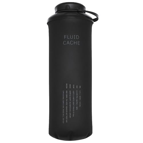 Fluid Cache 1.5L (50 oz) Portable Male Urinal & Pee Bottle | Discreet Black Reusable Urine Bag for Car Camping Travel | Leak-Proof Cap 0.3mm (0.012 in) TPU