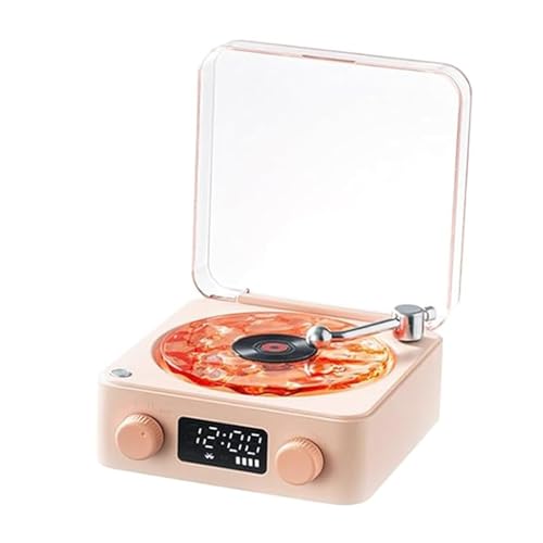 Tourne-disque vinyle Bluetooth vintage VALINK, le cadeau rétro idéal avec lumière rose RGB