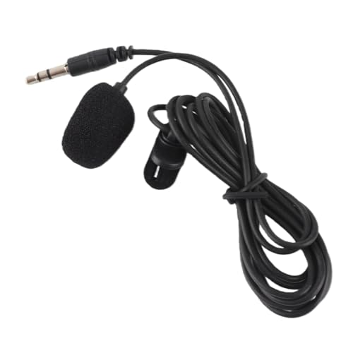 Goshyda Microphone Lavalier Externe + kit de câble Adaptateur, Micro Noir à Montage sur Clip Mini 3,5 mm, pour 4/3/3 +