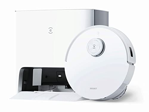 ECOVACS DEEBOT T10 Turbo Saugroboter mit Wischfunktion und Spül- Absaugstation. KI-Technologie AIVI 3.0. Staubsaugerroboter Rotationswischsystem OZMO 2.0,YIKO, Weiss