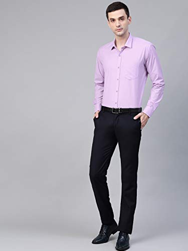 Image of MANQ Men's Regular Fit Cotton Formal Shirt, Full Sleeves, Spread Collar, Button-Down, Office, Business & Casual Wear