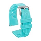 Generico Cinturino in gomma morbida Waffle da 22 mm, universale, for orologio sportivo subacqueo uomo, donna, 20(Light Blue,22mm)