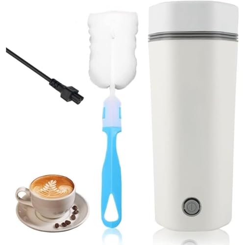 Kwueiit トラベルバッテリー、350 ml、加熱、容量、ポータブル、電気ストーブ、ミニ、湯ボイラー、お茶、コーヒー、電気ケトル、ギフト (ホワイト)