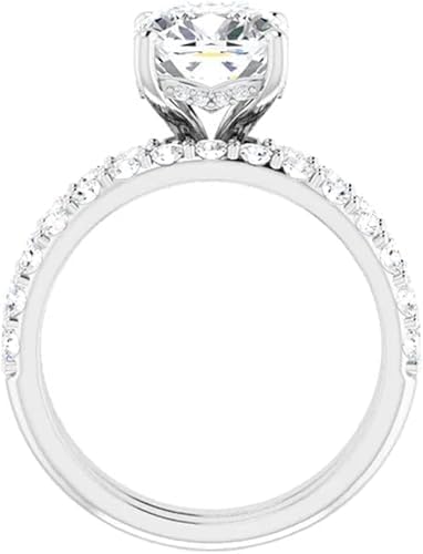 1-5 CT Cushion Moissanite Solitaire Engagement Ring for Women in 10K/14K/18K Solid Yellow Gold Handmade Diamond Alternative Proposal Ring, Classic Wedding Ring Set, Ring For Her