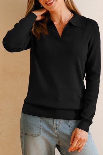 Arach&Cloz Women’s Wool Blend Polo Shirts Fall Sweaters Business Casual Outfits 20253