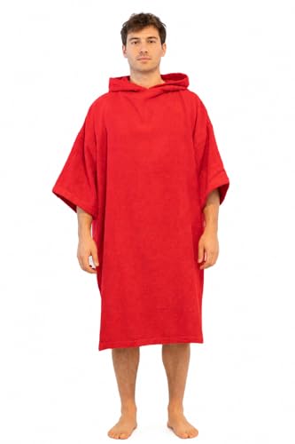 Image of ALLEN & MATE 100% Cotton Hooded Surf Poncho Changing Robe - Quick Absorbent Changing Towel with Pocket for Surfing Men Women