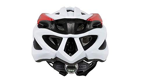 Capacete Ciclismo Bike Absolute Wild Mia Led Pisca Viseira Branco Vermelho Fosco