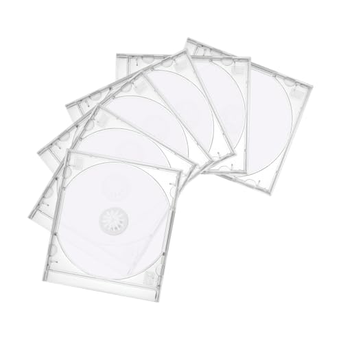 Ywdiml 6PCS Car CD Jewel Case, Clear Vehicle CD Storage Box with Assembled Removable Tray, Automotive DVD Disc Cover Protection Replacement Accessories, Universal for SUV Truck Sedan (Transparent)