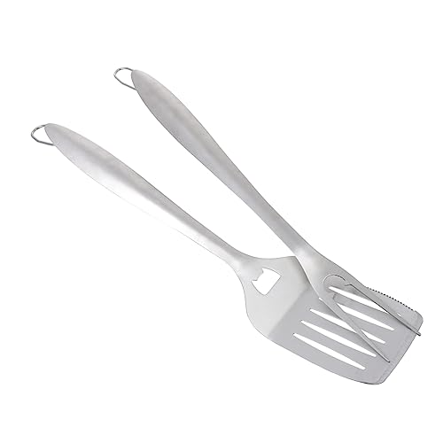Set de 2 utensilios parrilleros acero inoxidable y plástico miniatura 1