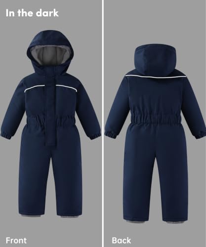 Image of Hiheart Boys Girls One Piece Snowsuit Waterproof Ski Snowboard Coverall