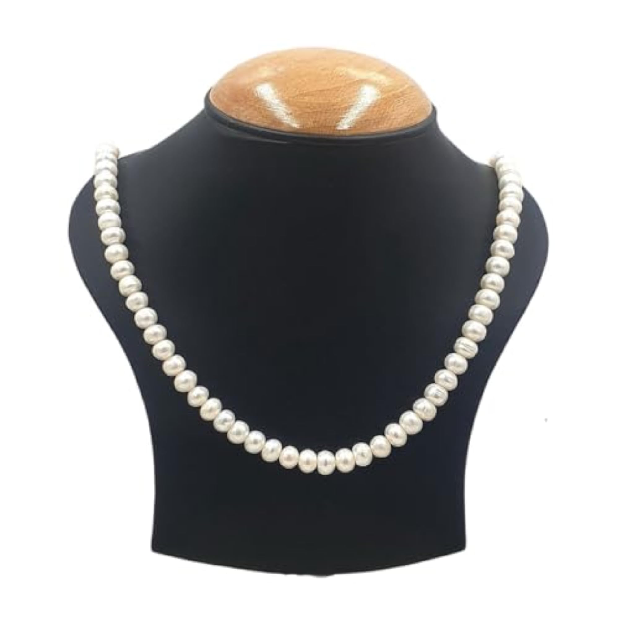 Natural Fresh Water Round Pearls Stand Necklace (Moti Mala)