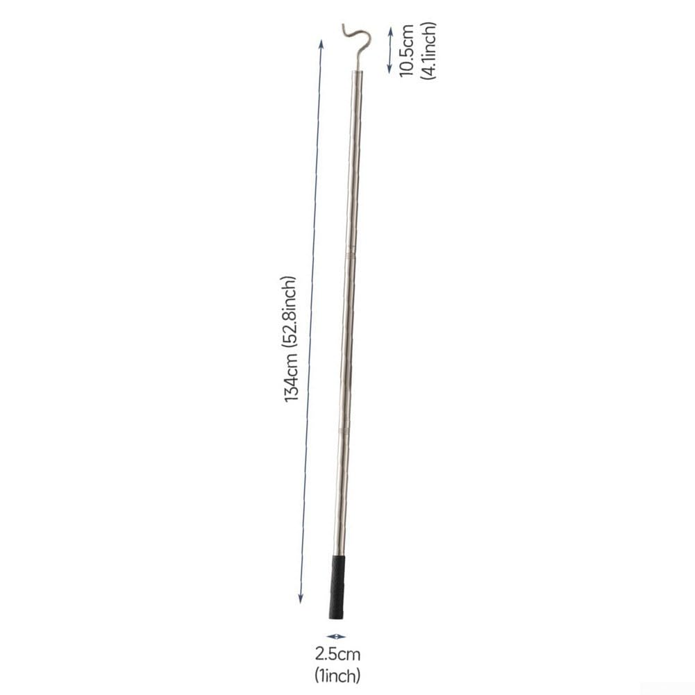 Asta appendiabiti in acciaio inox con gancio per organizzare e asciugare i vestiti in armadi e lavanderie (1 pz)