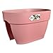 elho Vibia Campana Flower Bridge 40 - Übertopf für Balkon & Außen - Ø 39.0 x H 22.0 cm - Rosa/Puderrosa