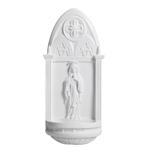Statue de la Vierge Marie sous niche murale pour coin prière et méditation