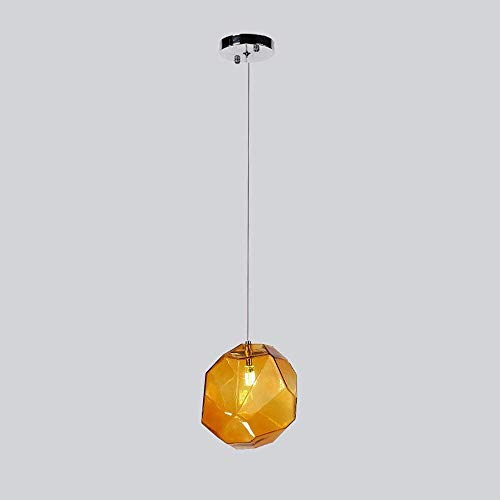 Suspension suspendus en verre jaune 20cm pour réchauffer l'ambiance du salon