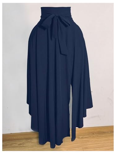 Verdusa Women's Thigh Slit Belted Maxi Skirt Business Casual A Line Flowy Skirts with Pockets4