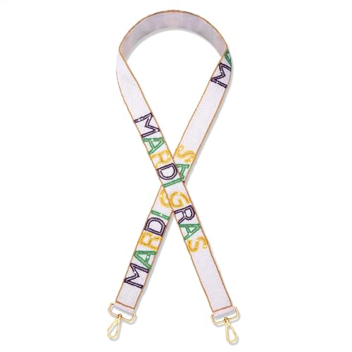 Image of NLCAC Beaded Purse Strap Replacement Crossbody Bag Strap Mardi Gras Valentines Day Holiday Crossbody Strap for Bags