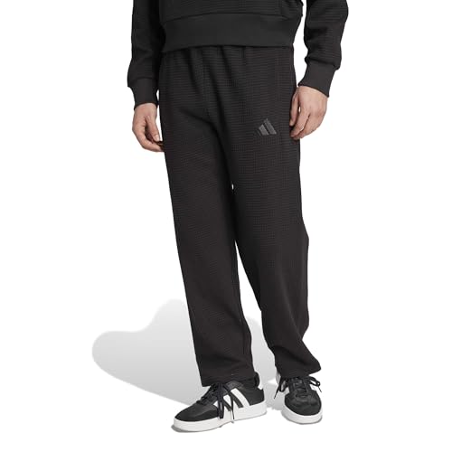 Amazon.com: Adidas Men's All SZN Waffle Knit Open Hem Pants, Black