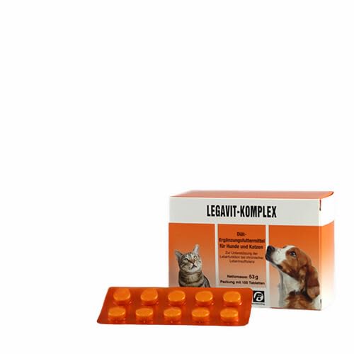 Selectavet LEGAVIT-KOMPLEX | Doppelpack | 2 x 100 Tabletten | Ergänzungsfuttermittel für Hunde und Katzen | Mit Mariendistel