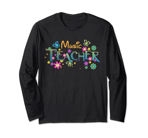 Appreciating Music Teacher, Animated Musical Movie Style Long Sleeve T-Shirt