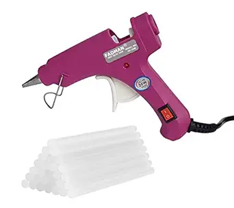 Fadman Electric 20W Magenta Mini Hot Melt Glue Gun With 50 Pcs Hot Melt Glue Stick Standard Temperature Corded Glue Gun (7 mm)